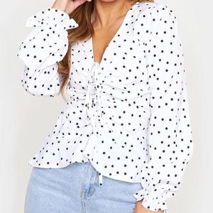 polka dot blouse